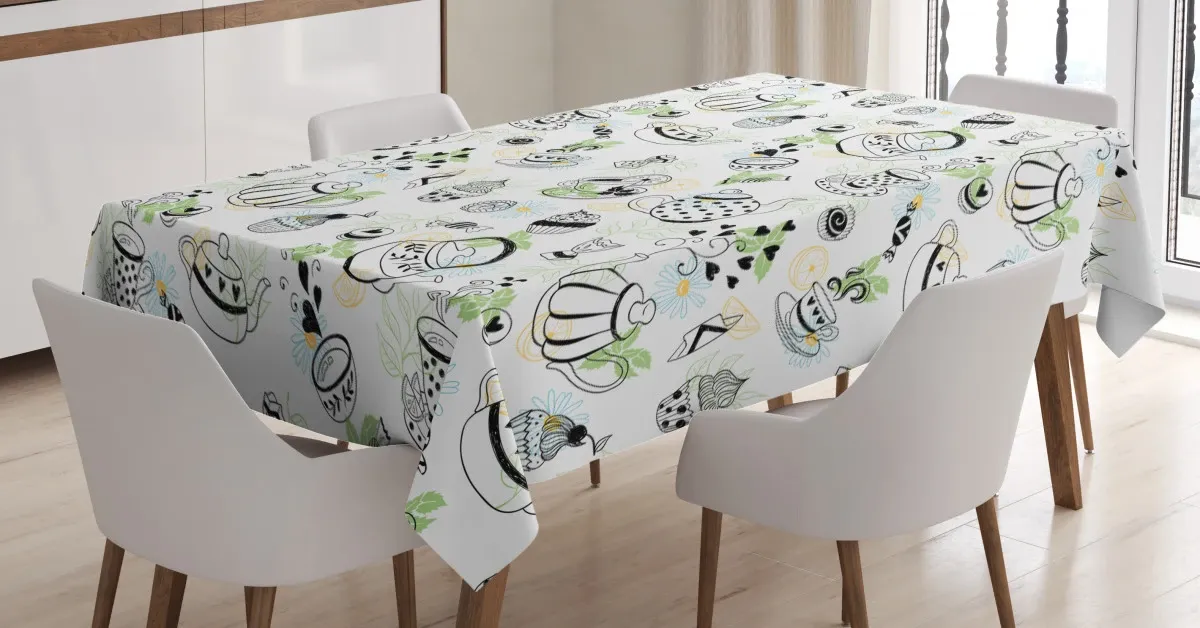 doodle hearts 3d printed tablecloth table decor 3284