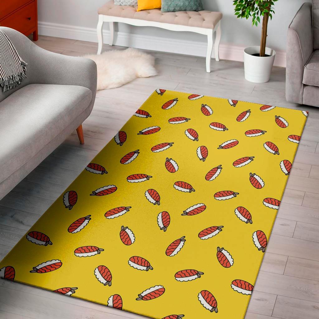 doodle japanese sushi pattern print area rug floor decor 1764