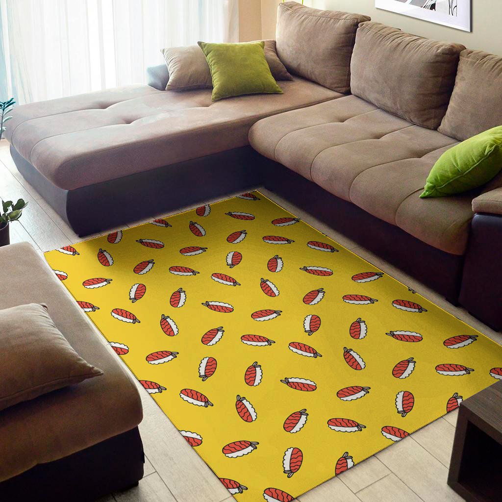doodle japanese sushi pattern print area rug floor decor 2485