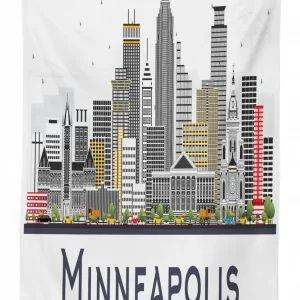 doodle minneapolis view 3d printed tablecloth table decor 6183