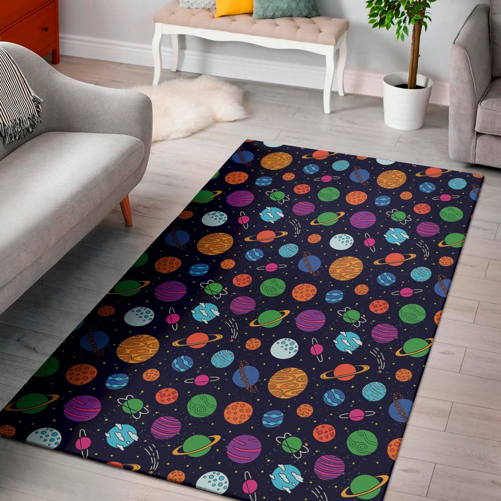 Doodle Planets Pattern Print Area Rug Floor Decor doodle planets pattern print area rug floor decor 7403