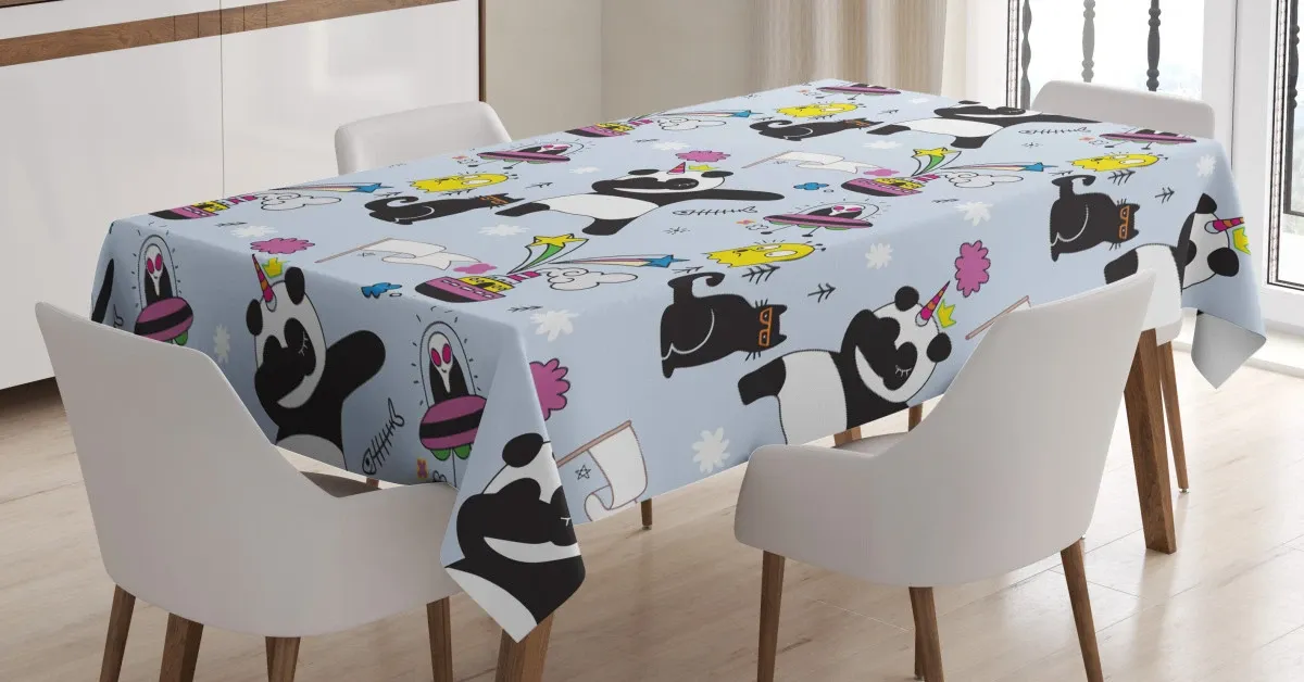 doodle style funky layout 3d printed tablecloth table decor 8784