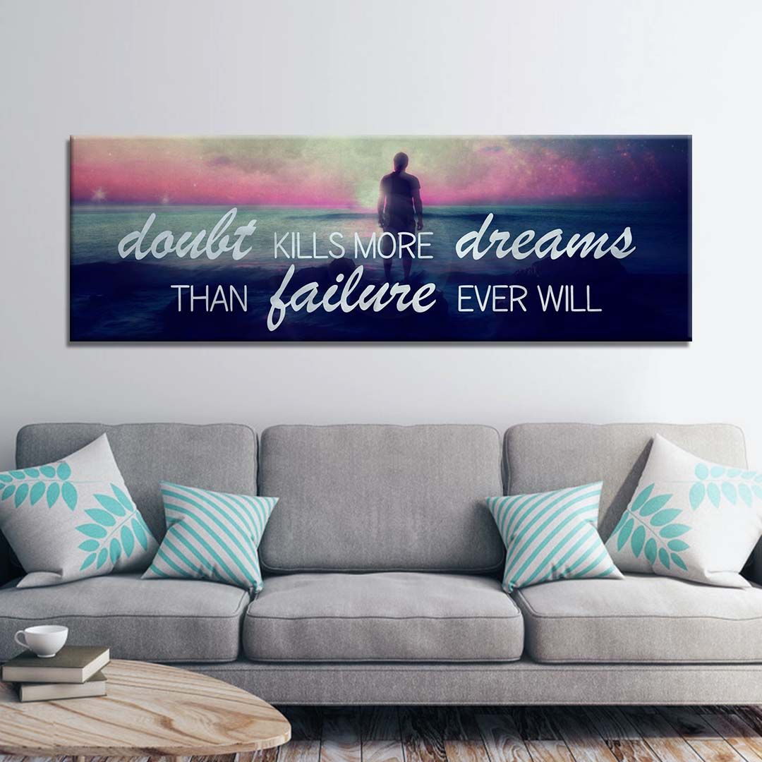 Doubt Kills Dreams Motivational Positive Canvas Print - Wall Art Decor doubt kills dreams motivational positive canvas print wall art decor 2976