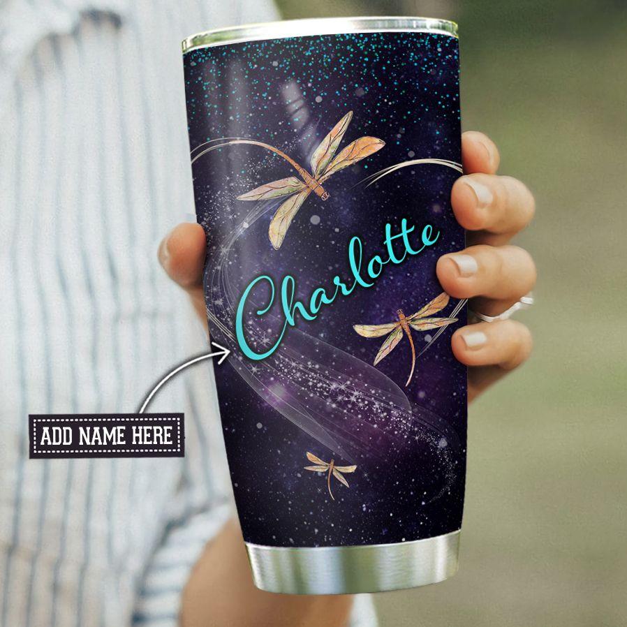 dragonfly faith personalized stainless steel tumbler 1529
