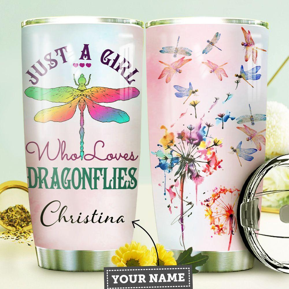 dragonfly personalized stainless steel tumbler 3118