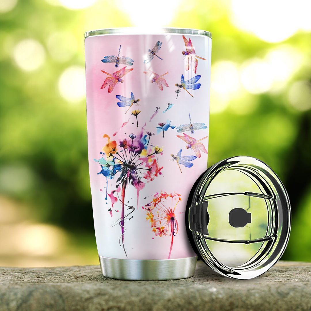dragonfly personalized stainless steel tumbler 7861