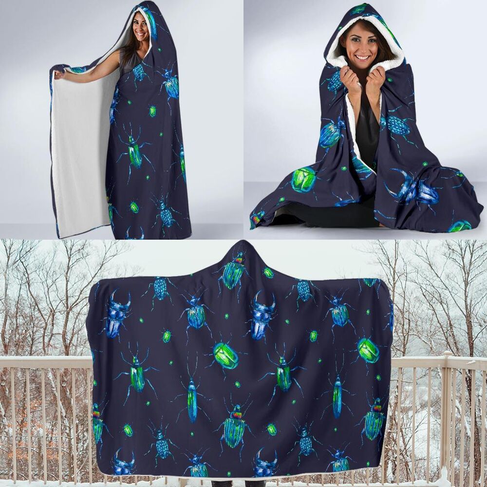 Drawing Bug Pattern Print Hooded Blanket Cloak Blanket drawing bug pattern print hooded blanket cloak blanket 4263