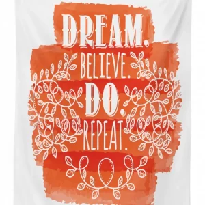 dream believe do repeat leaf 3d printed tablecloth table decor 5160
