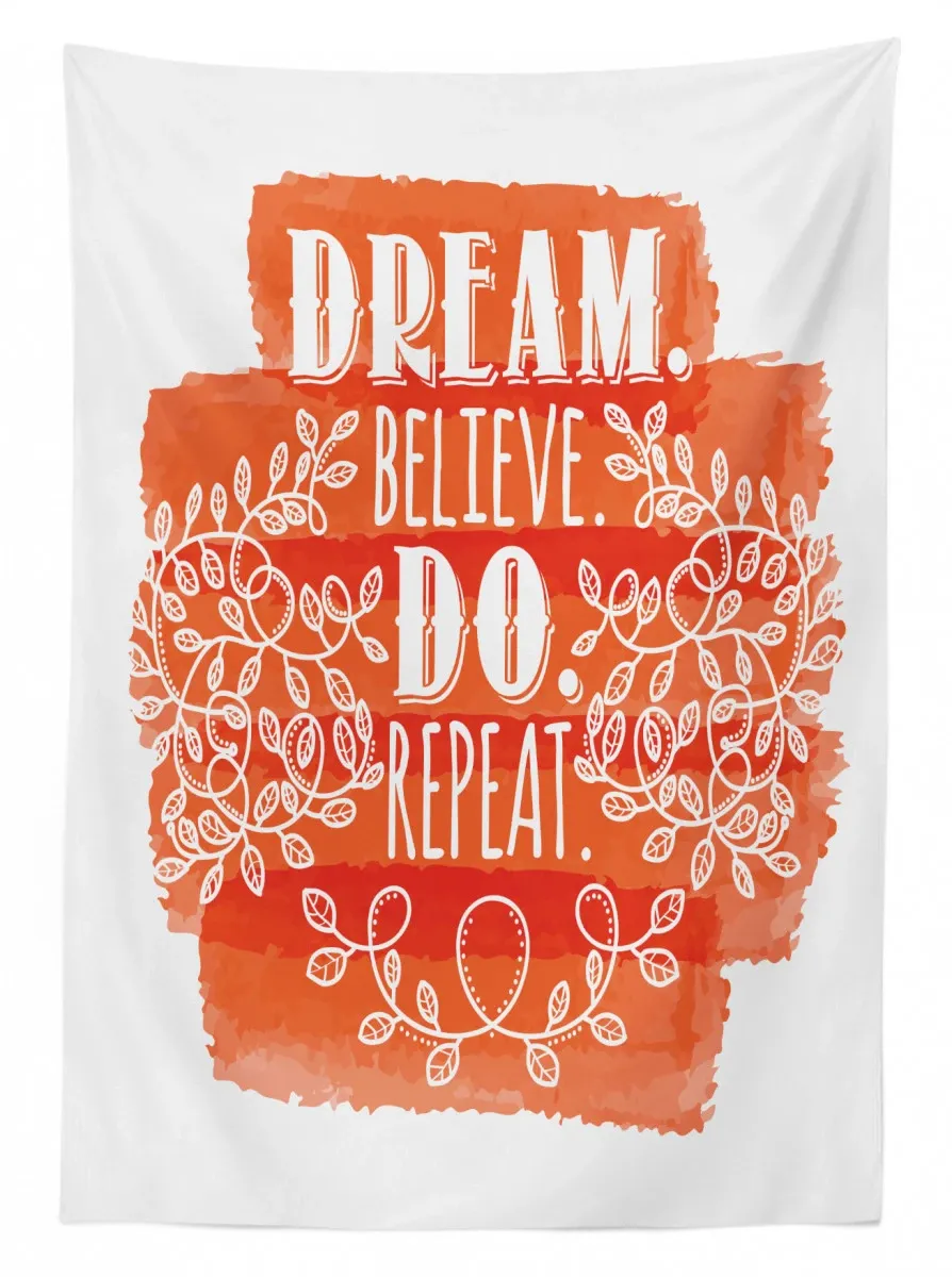 dream believe do repeat leaf 3d printed tablecloth table decor 5160