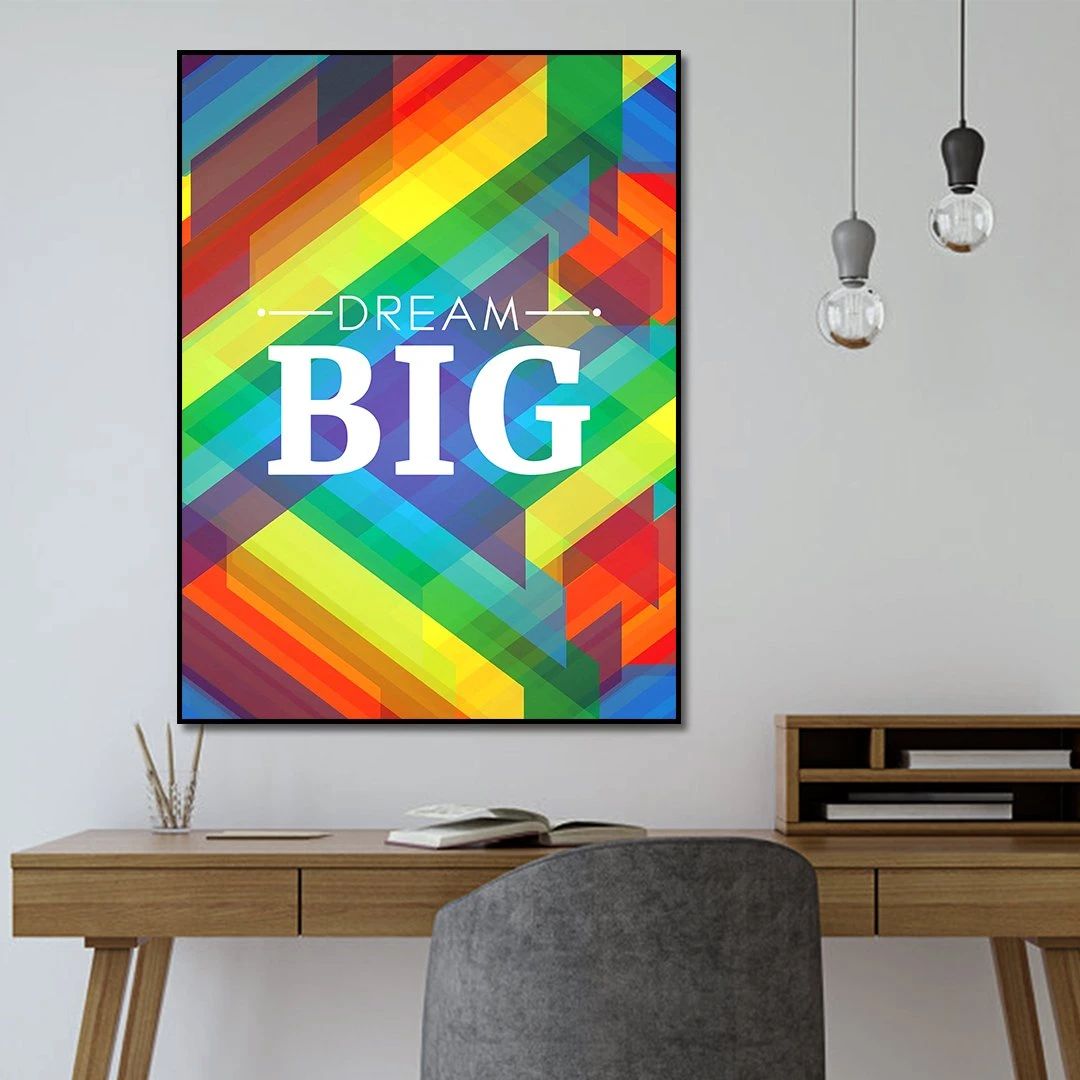 dream big motivational positive canvas print wall art decor 8171