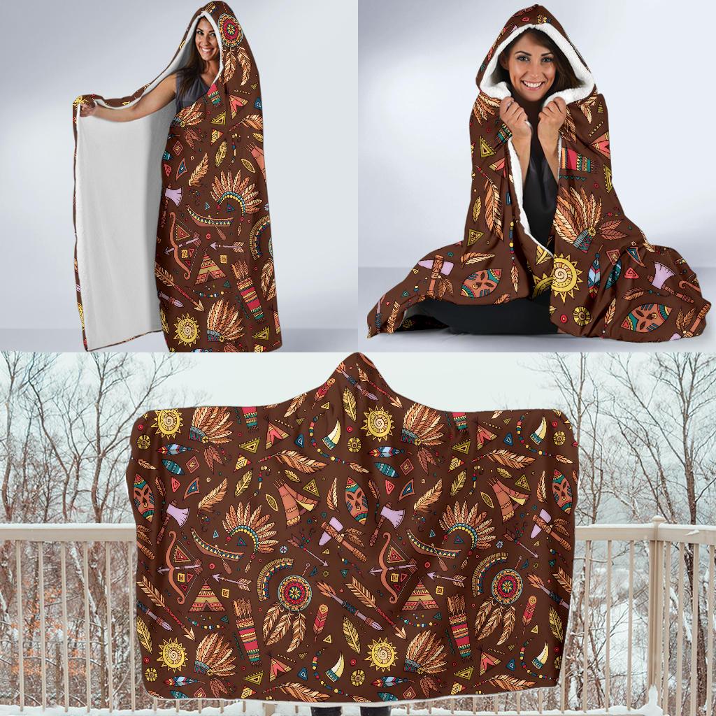 dream catcher native american boho feather hooded blanket cloak blanket 3670