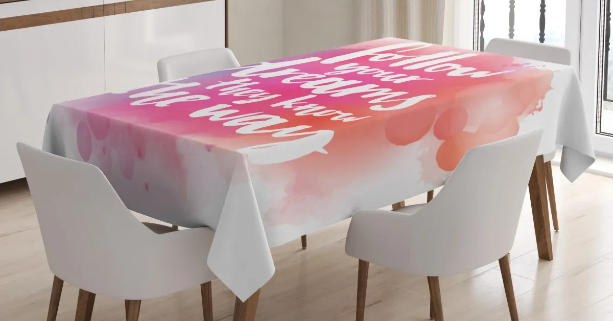 dreams know the way words 3d printed tablecloth table decor 3613