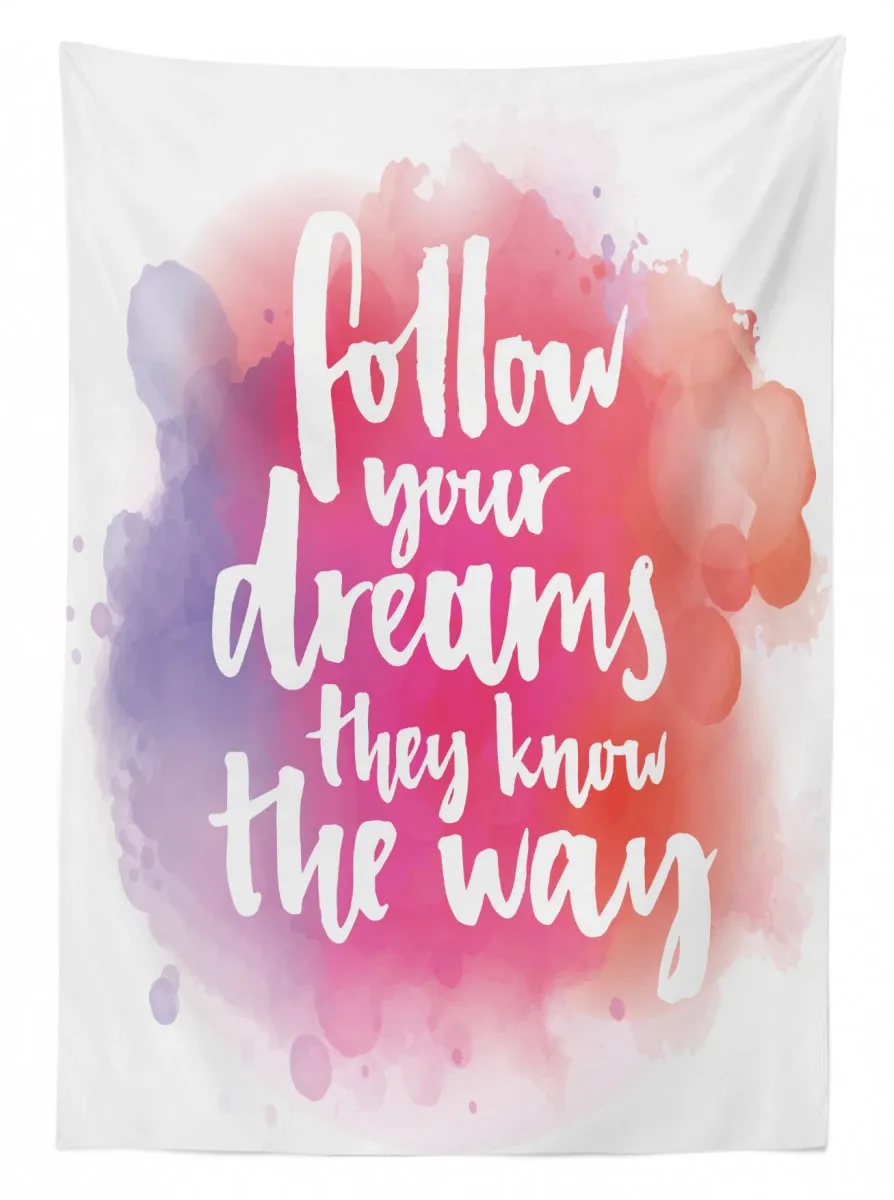 dreams know the way words 3d printed tablecloth table decor 8819