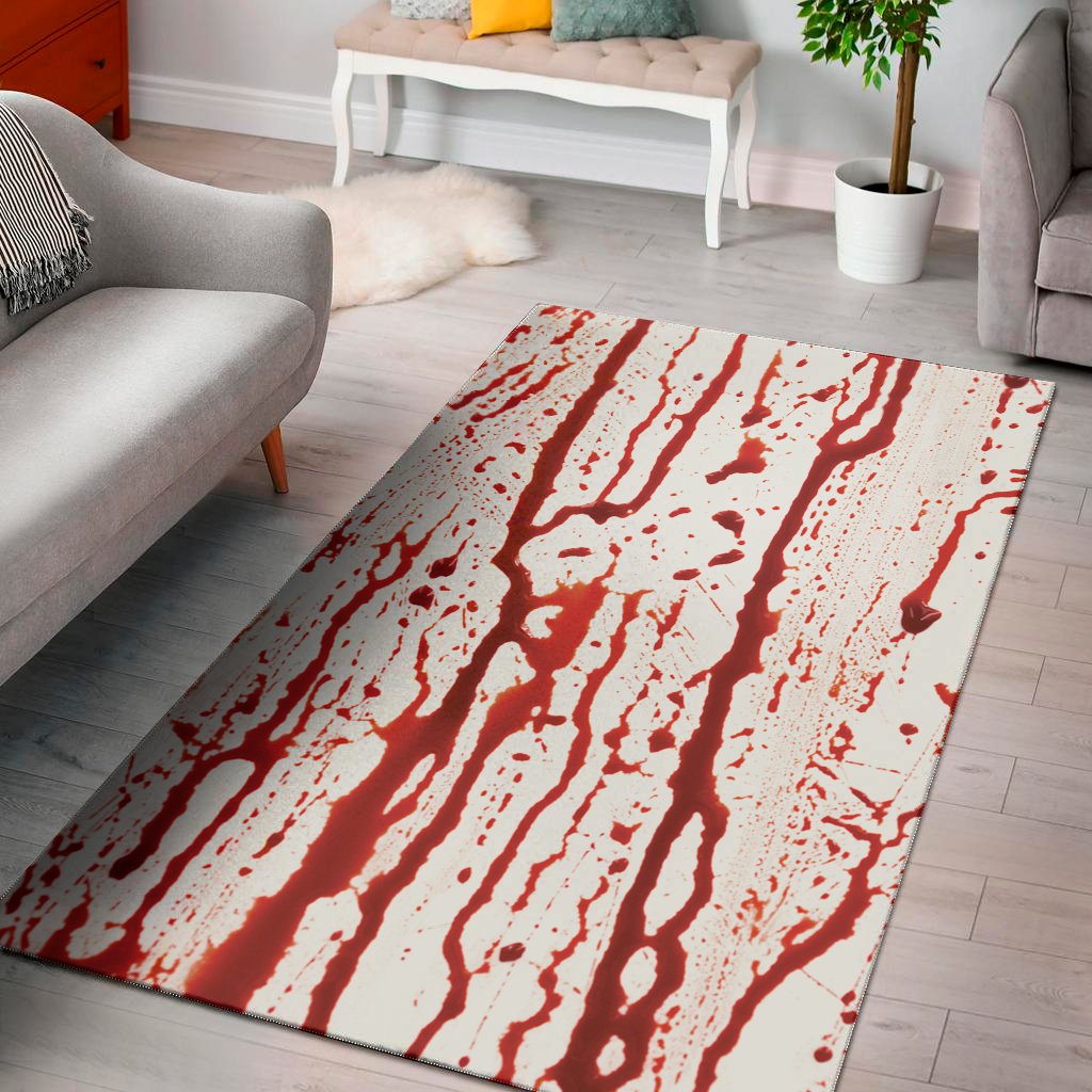 dripping blood print area rug floor decor 2256