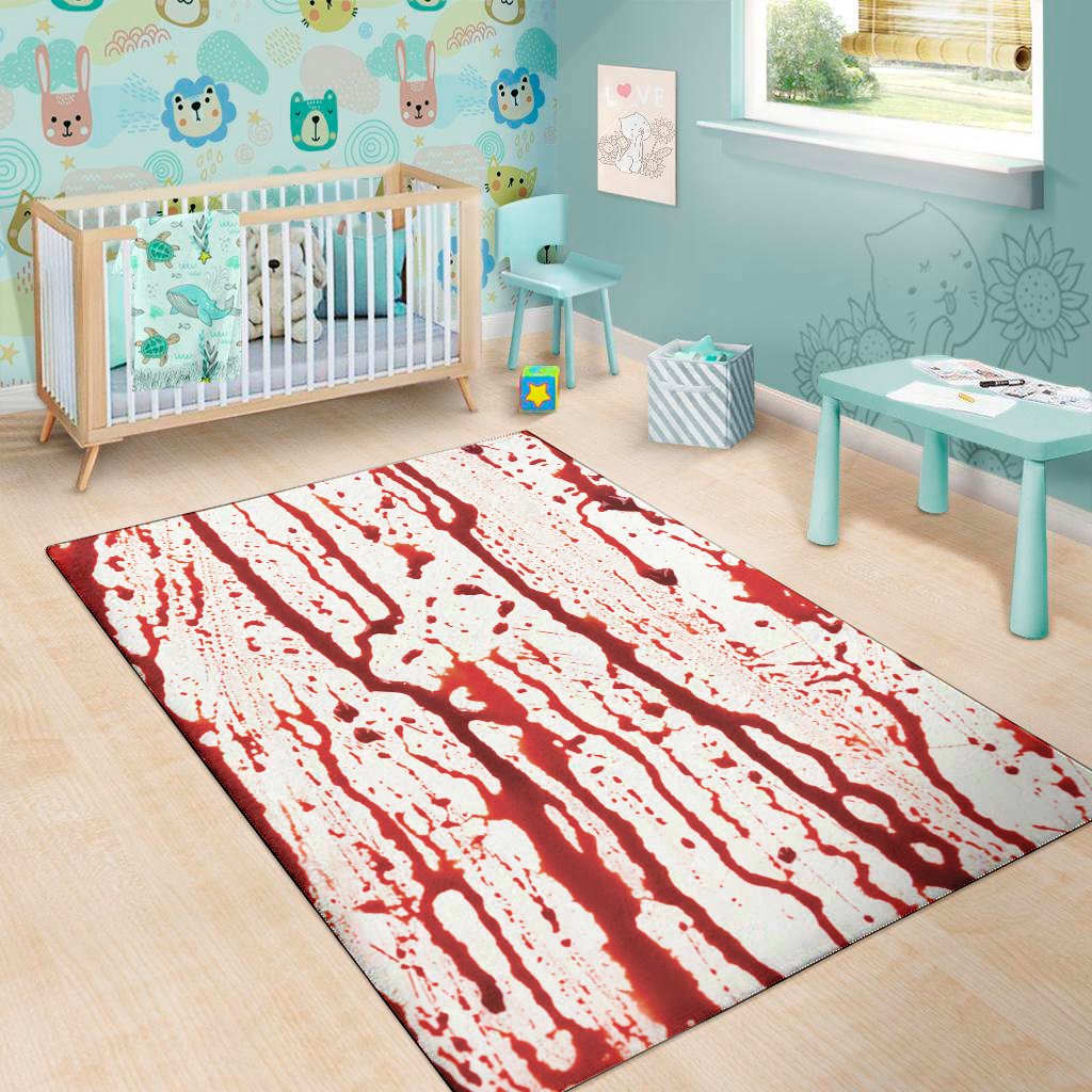 dripping blood print area rug floor decor 2261