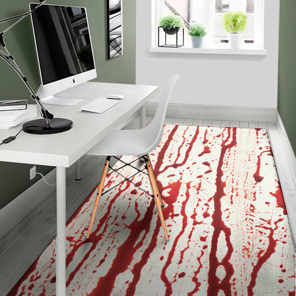 dripping blood print area rug floor decor 7825