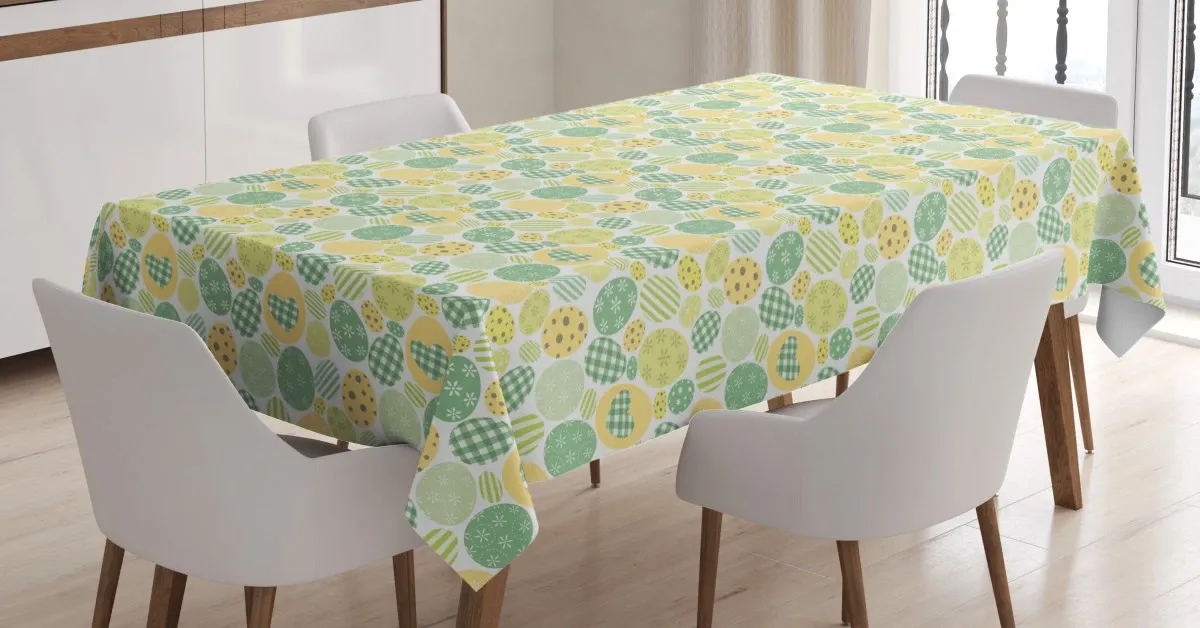 dyed eggs pastel tones 3d printed tablecloth table decor 2285