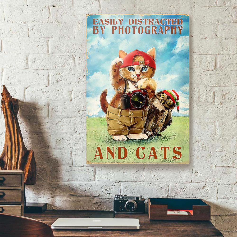 easily distracted byphotography and cats canvas prints wall art decor 7150