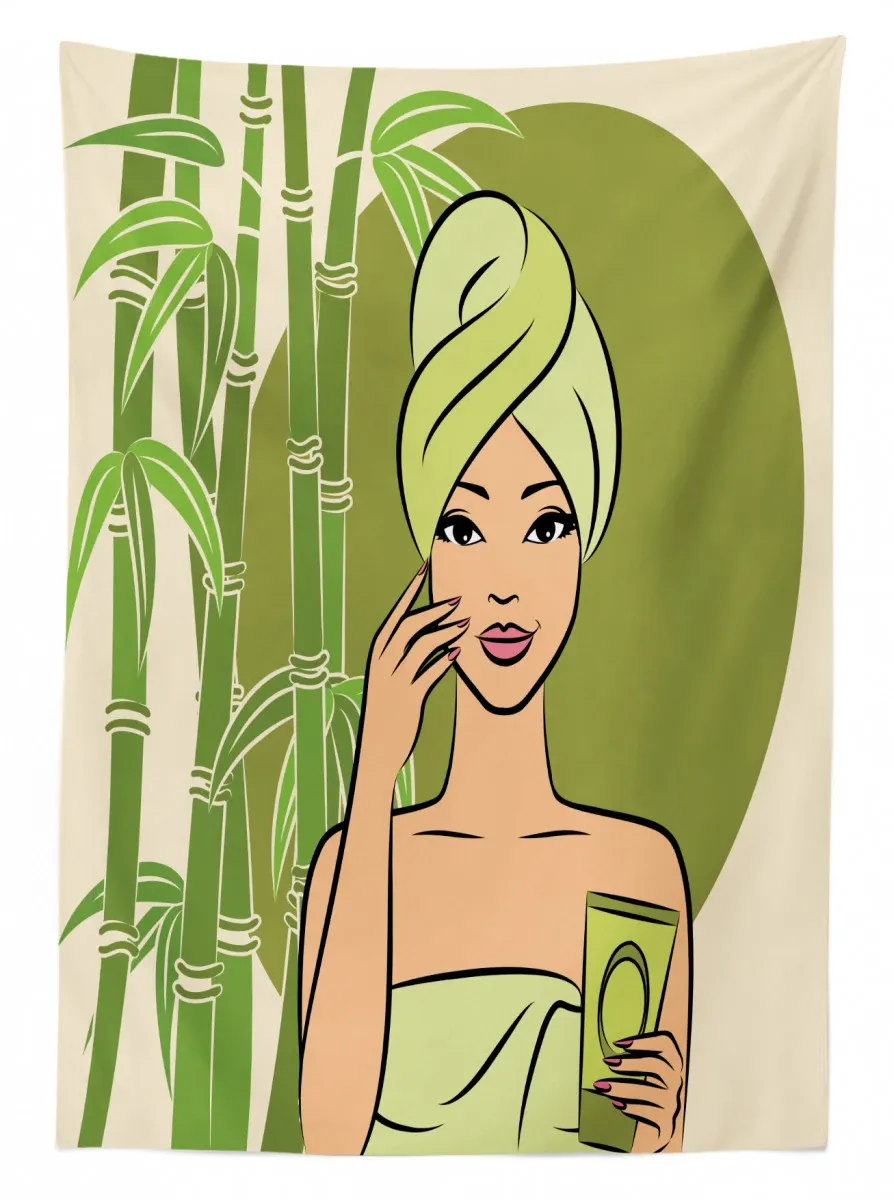 east themed beauty lady 3d printed tablecloth table decor 4794