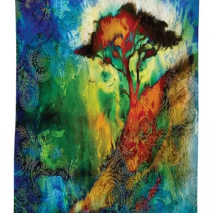 eastern grunge trees 3d printed tablecloth table decor 1142