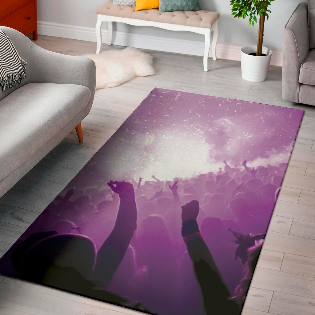 edm party in nightclub print area rug floor decor 4047