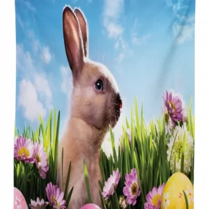 eggs and fluffy bunny 3d printed tablecloth table decor 5645