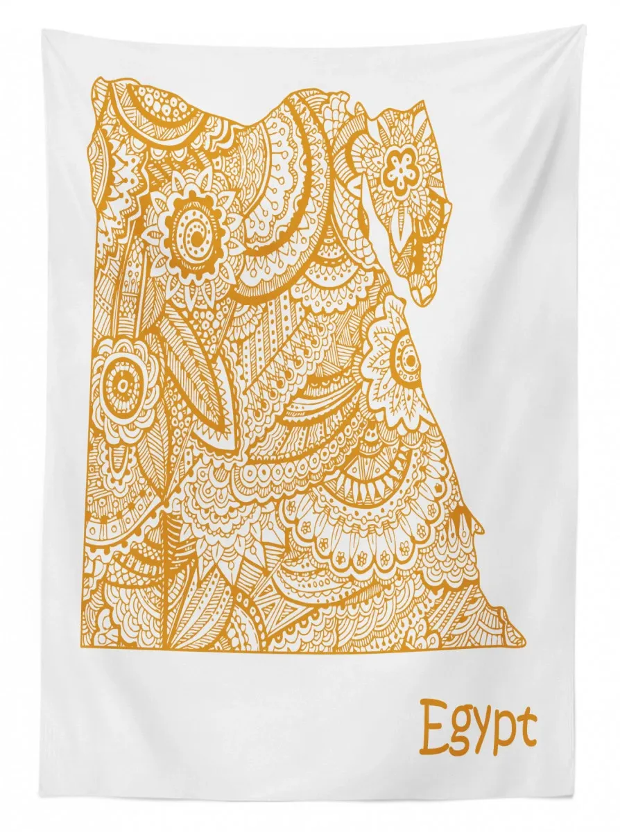 egypt map flower 3d printed tablecloth table decor 5894
