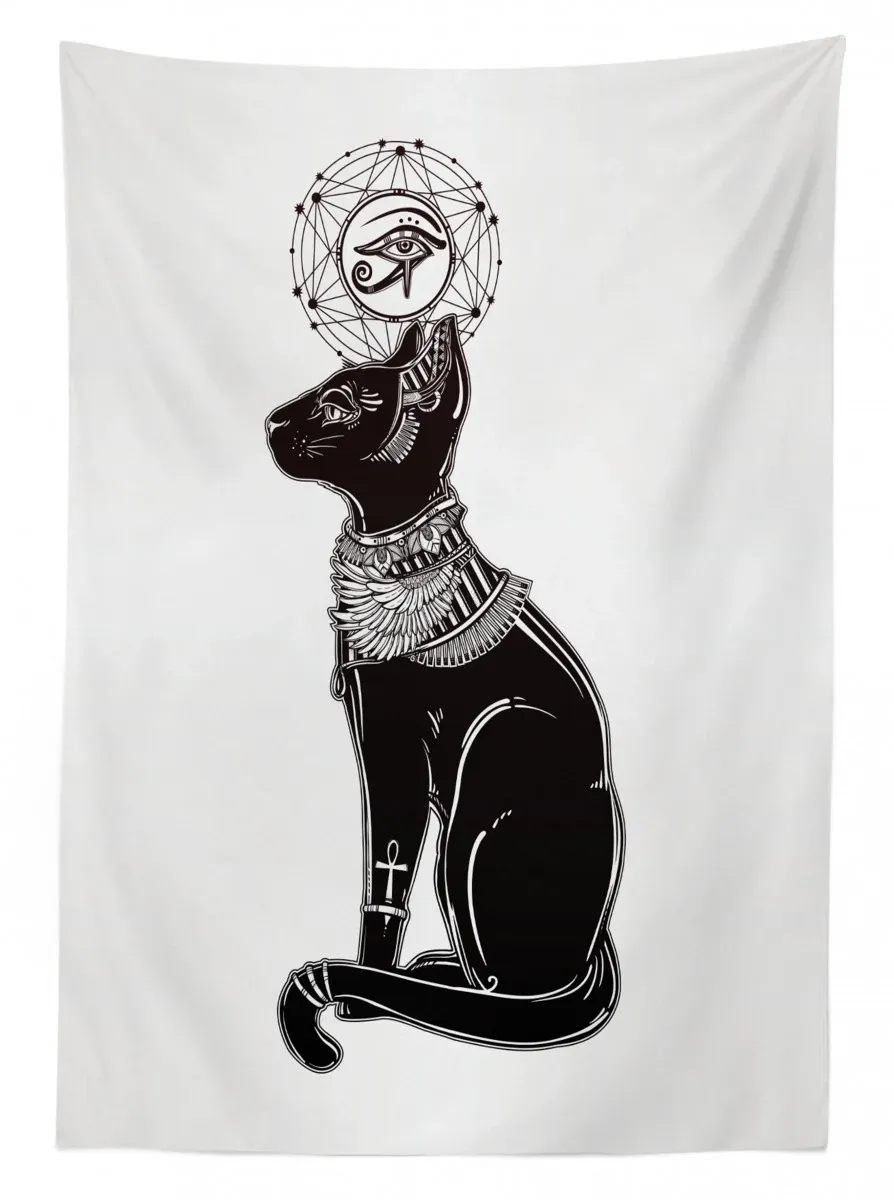 egyptian animal motif 3d printed tablecloth table decor 6037