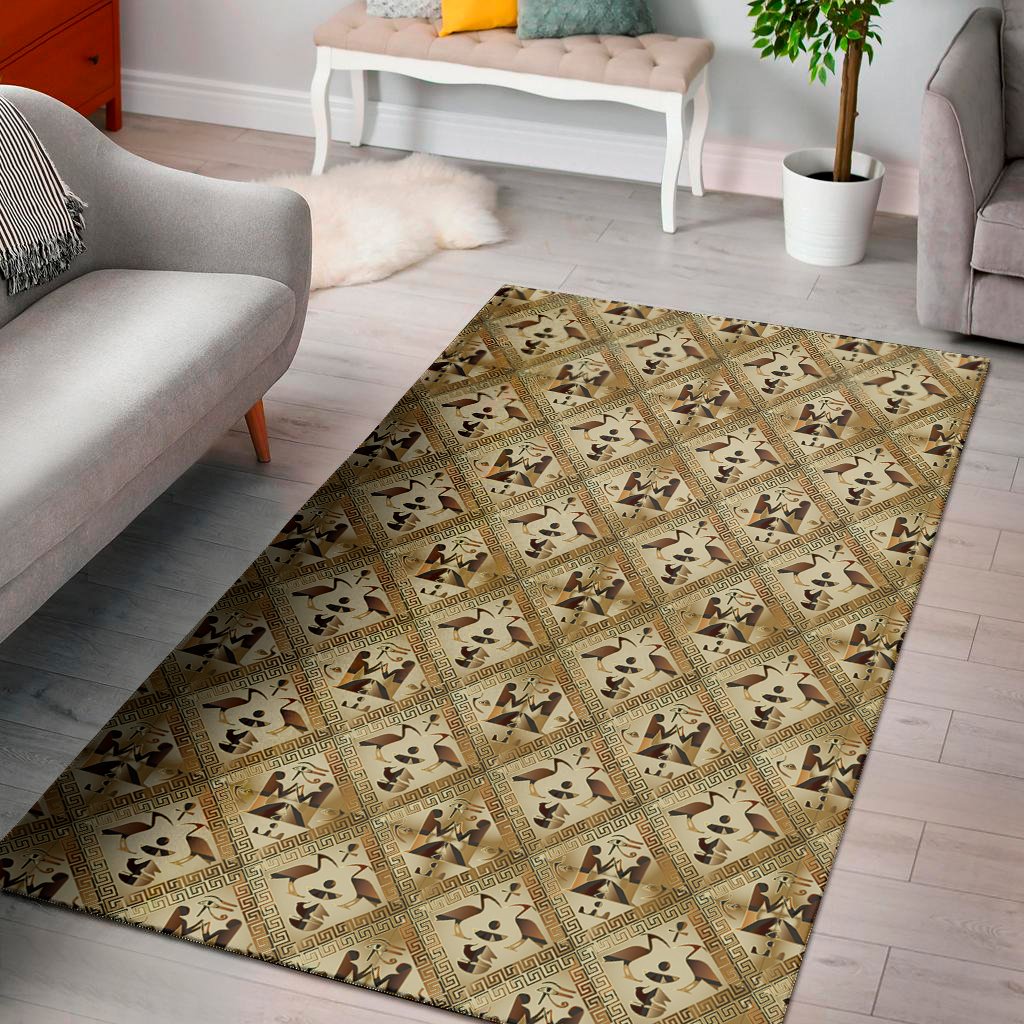 egyptian hieroglyphs pattern print area rug floor decor 8949