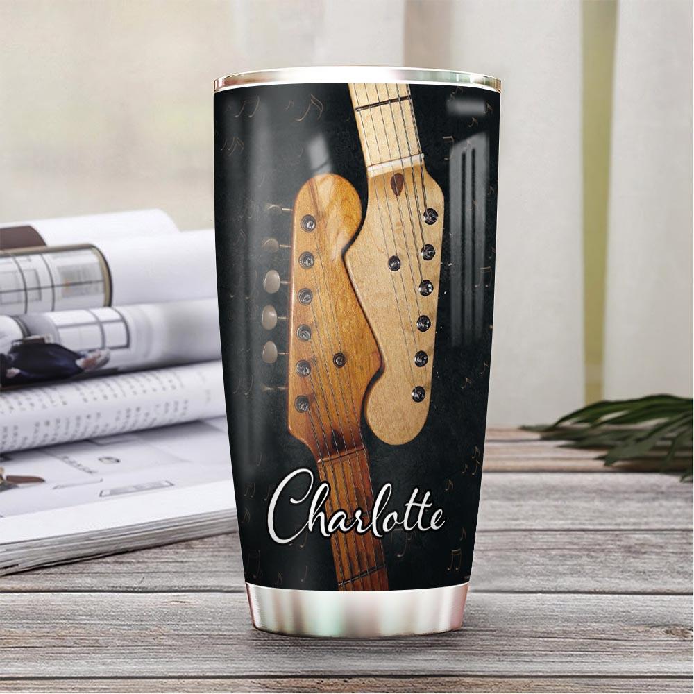 electric guitar personalized stainless steel tumbler 7143