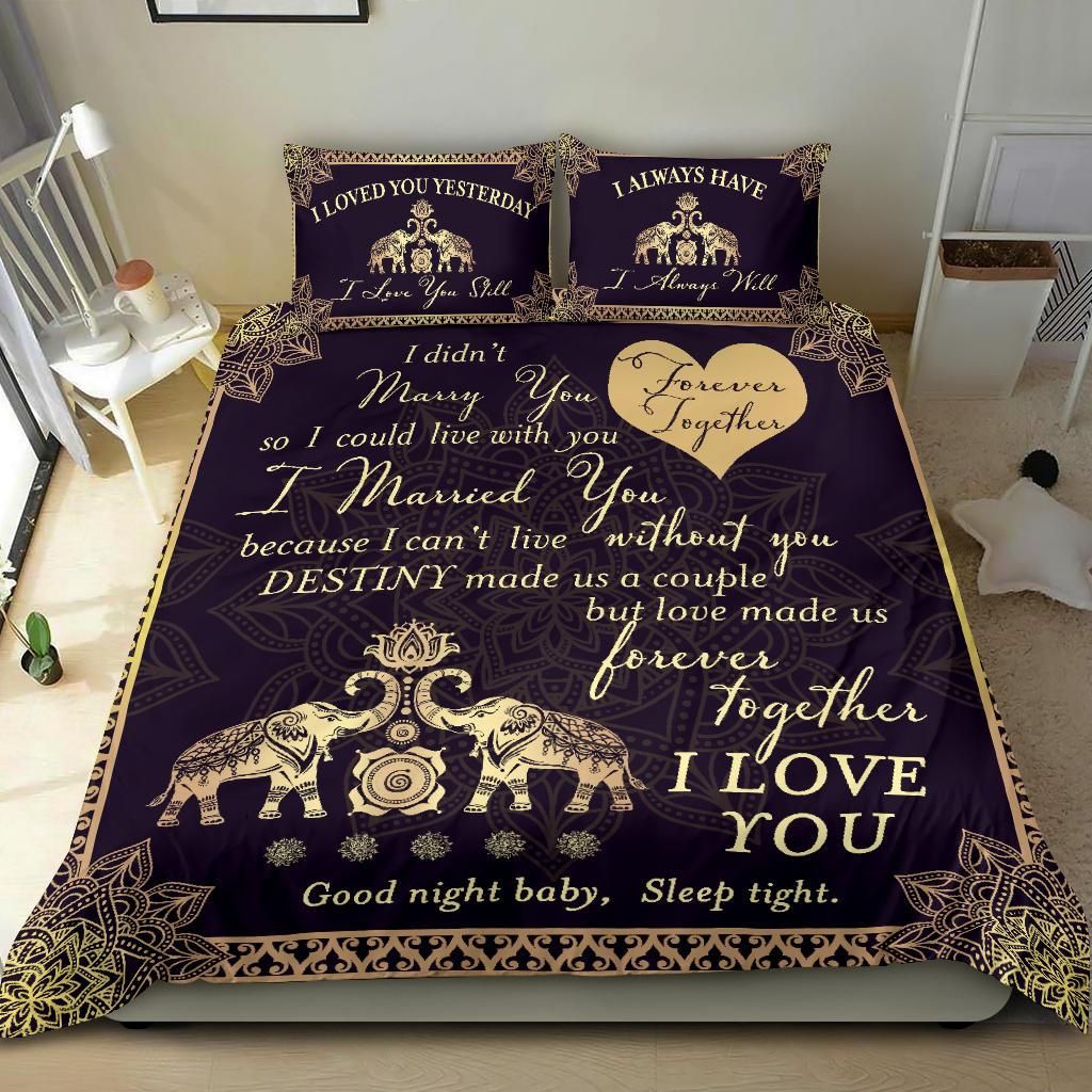 elephant forever together with wooden heart comforter duvet bedding set 3193