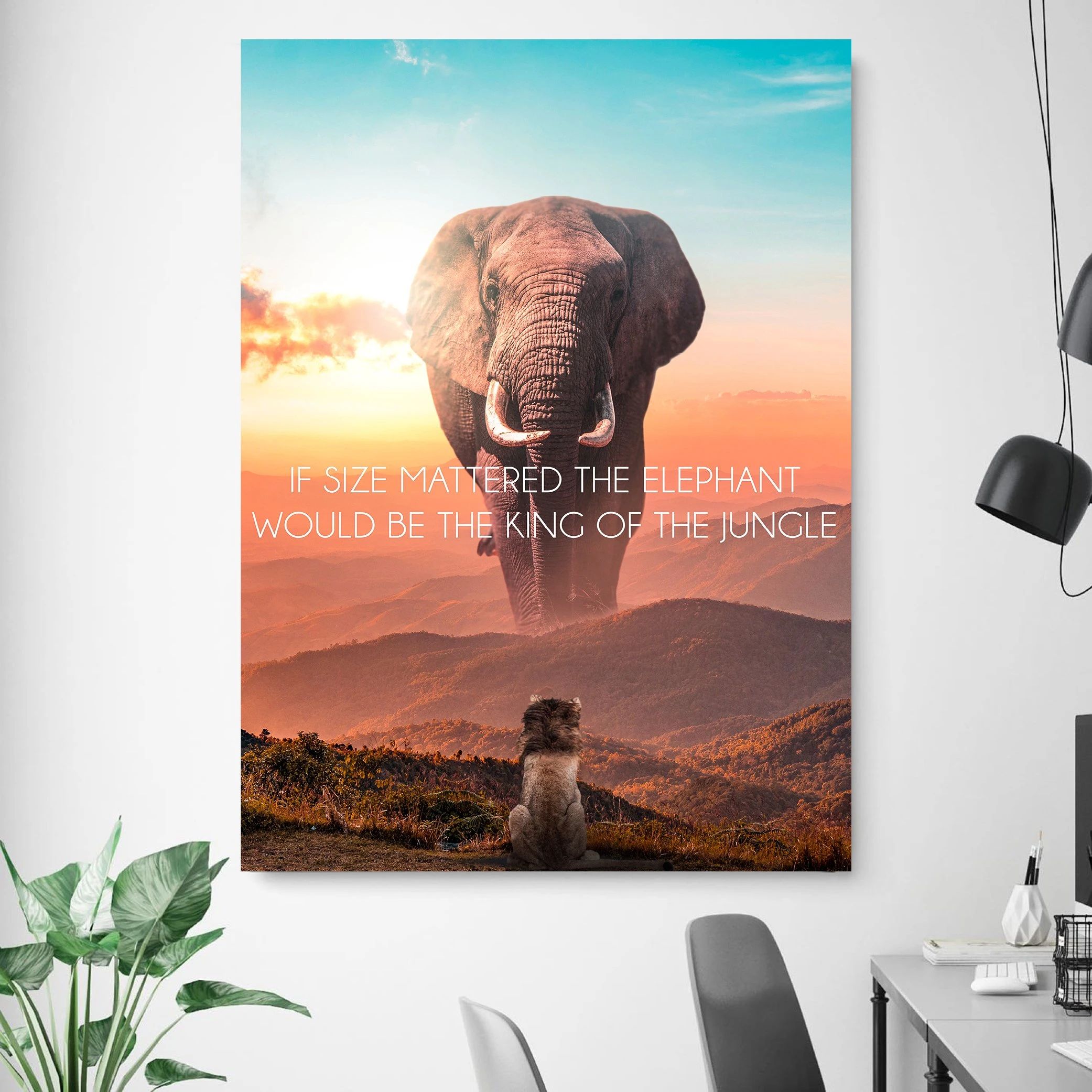 elephant jungle motivational positive canvas print wall art decor 5693