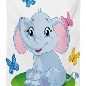 elephant on the meadow 3d printed tablecloth table decor 7761