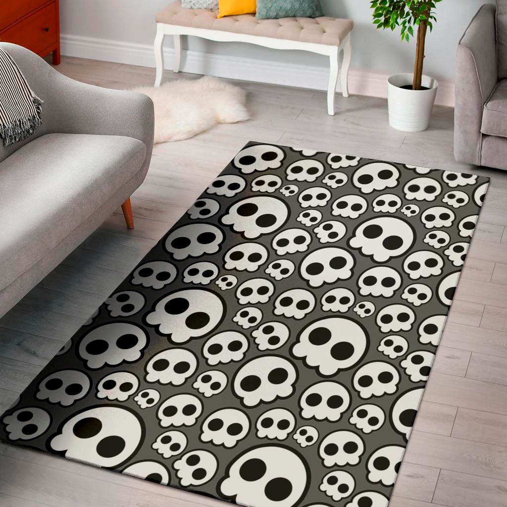 emo skull pattern print area rug floor decor 4985