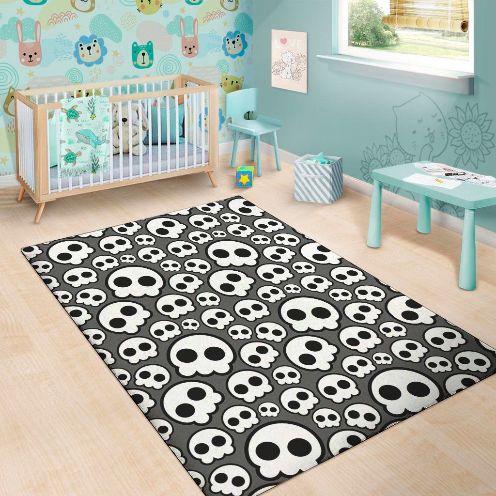 emo skull pattern print area rug floor decor 5925