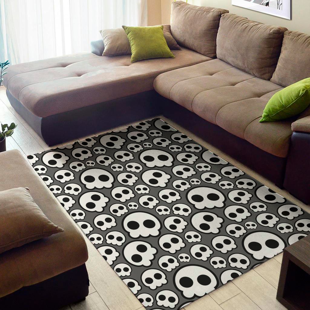 emo skull pattern print area rug floor decor 7990