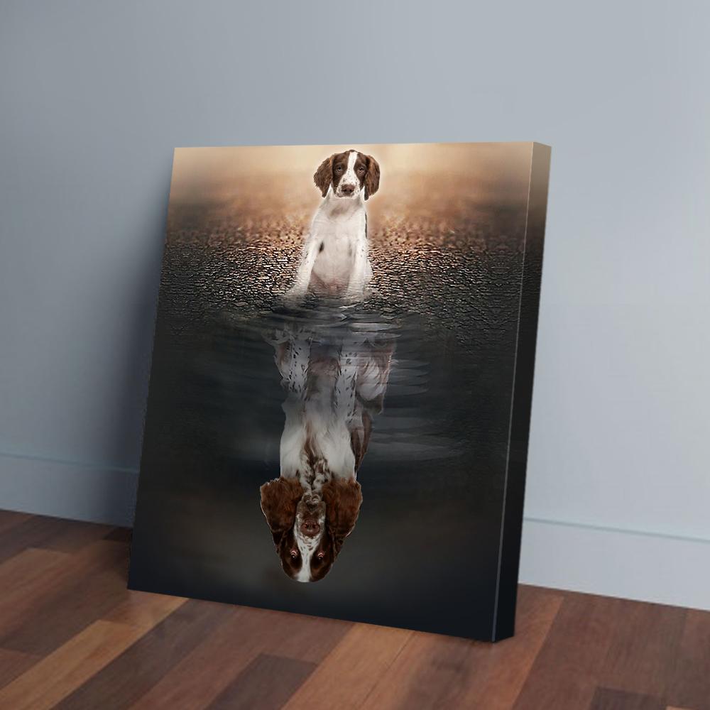 english springer spaniel reflection canvas prints wall art decor 6210