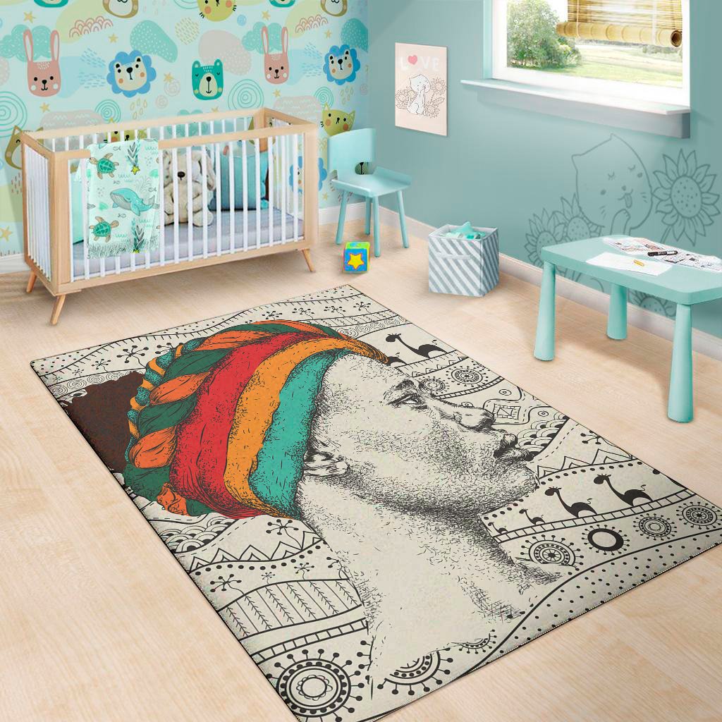 ethnic african girl print area rug floor decor 2903