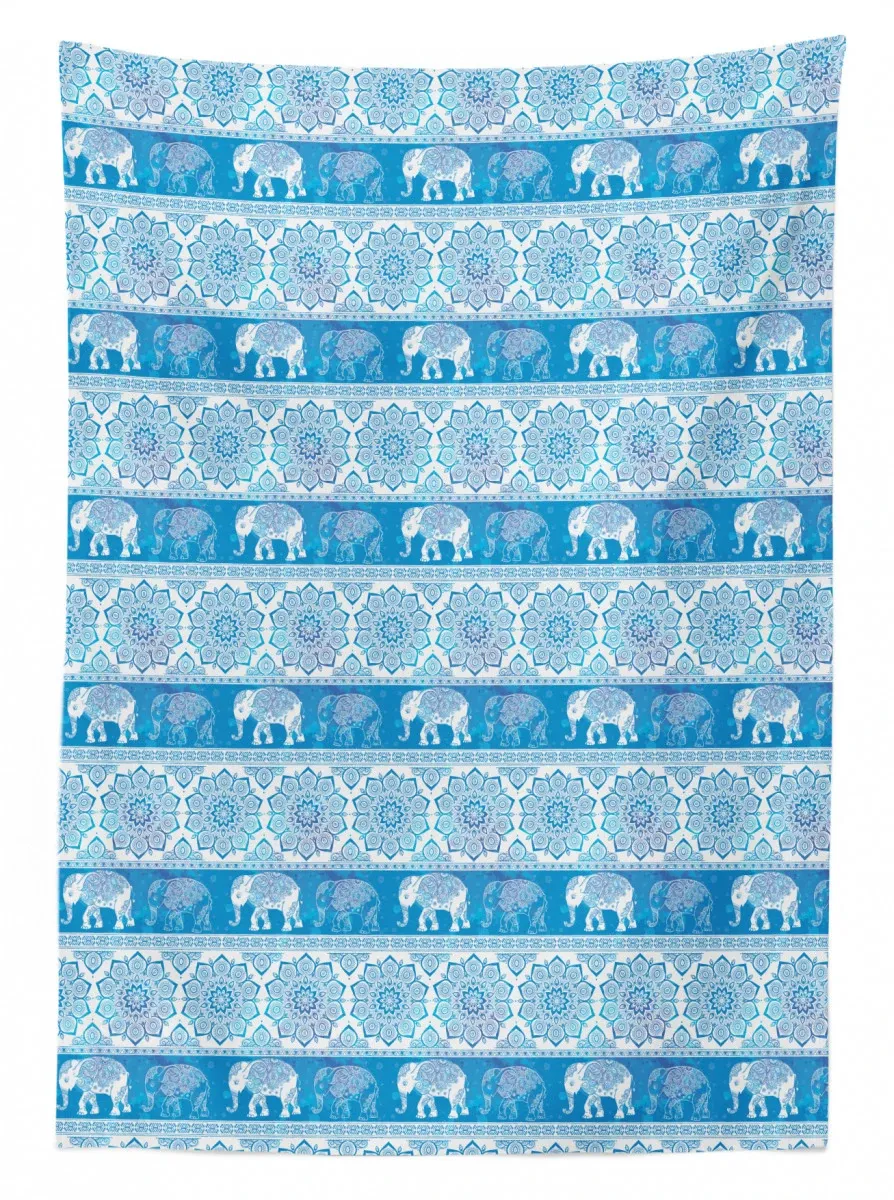 ethnic elephant flourish 3d printed tablecloth table decor 8244