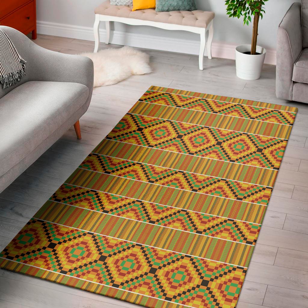 ethnic kente pattern print area rug floor decor 7687