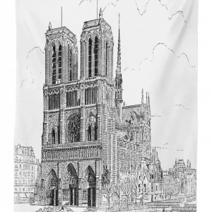 European Architecture 3D Printed Tablecloth Table Decor 1 european architecture 3d printed tablecloth table decor 6127