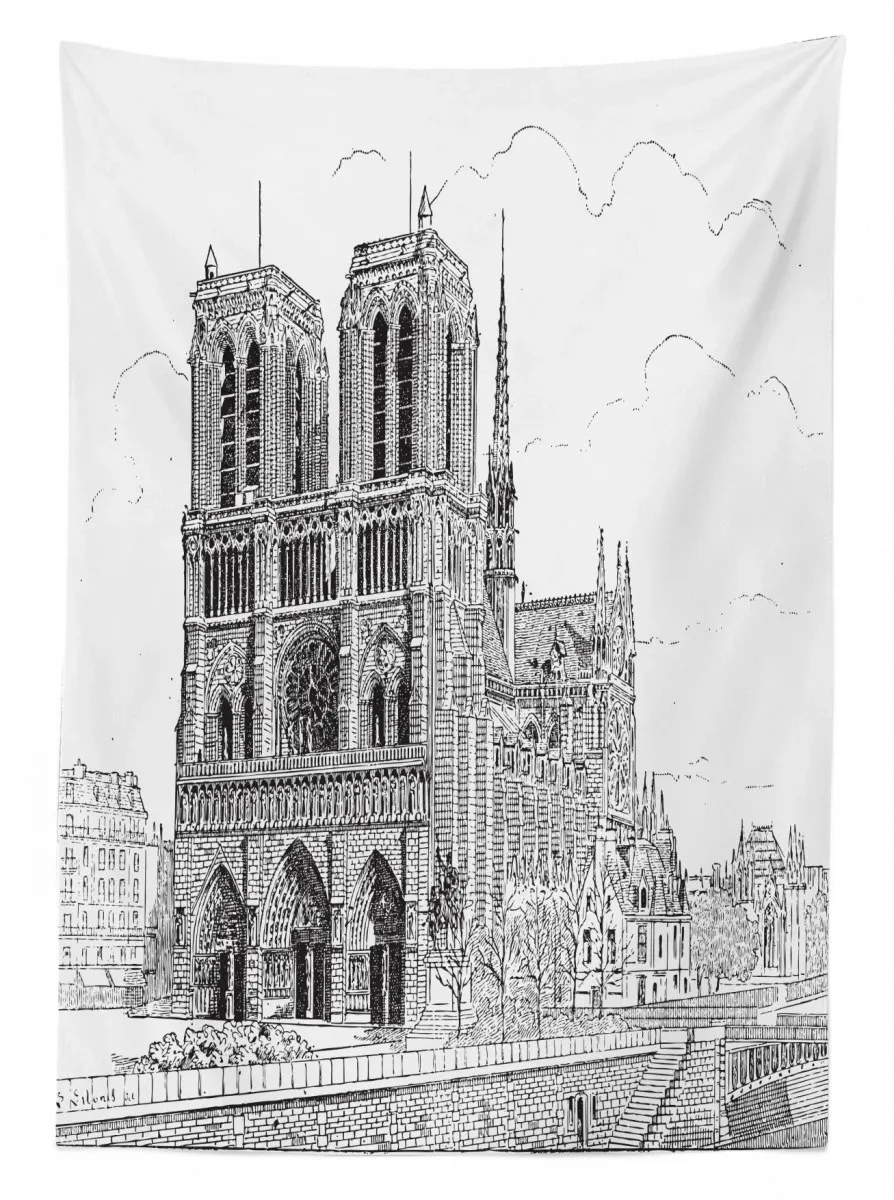 european architecture 3d printed tablecloth table decor 6127