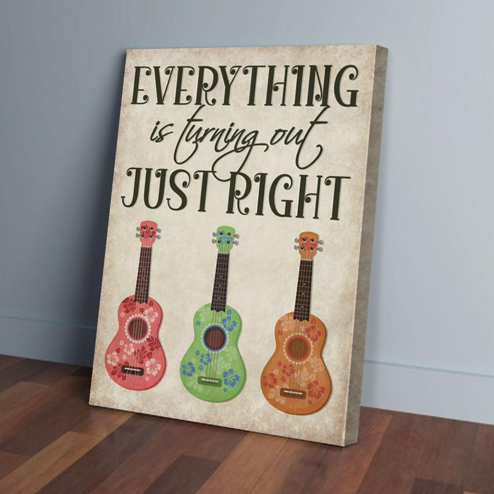 everything is turning out just right ukulele canvas prints wall art decor 2584