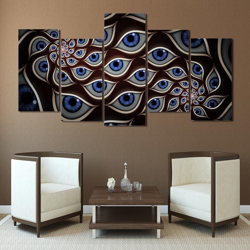 eye pattern abstract 5 panel canvas art wall decor 1397