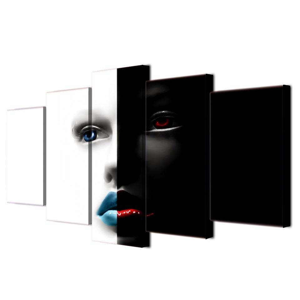 face 01 abstract 5 panel canvas art wall decor 1812