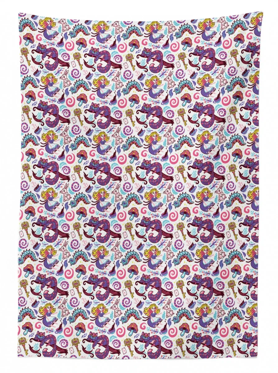 Fairy Tale Caterpillar 3D Printed Tablecloth Table Decor fairy tale caterpillar 3d printed tablecloth table decor 2282