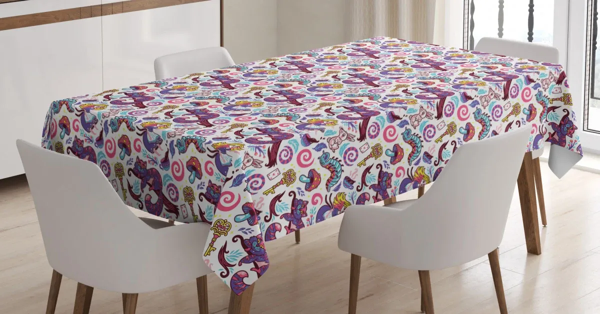 Fairy Tale Caterpillar 3D Printed Tablecloth Table Decor fairy tale caterpillar 3d printed tablecloth table decor 3062