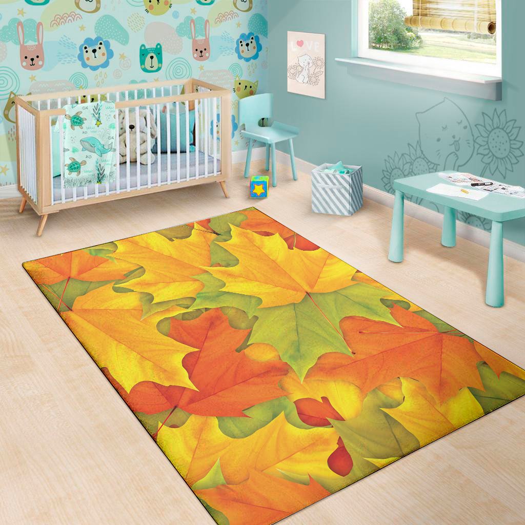 fall autumn maple leaves print area rug floor decor 2250