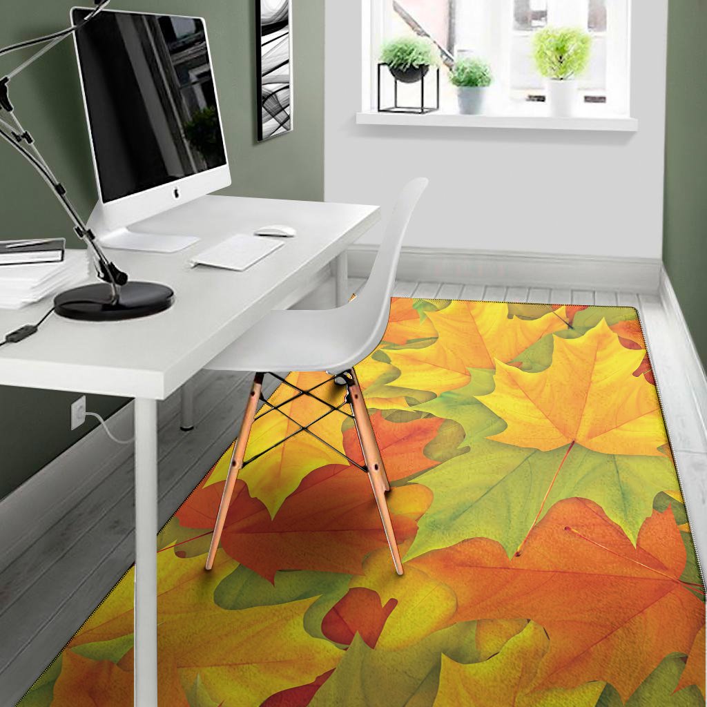 fall autumn maple leaves print area rug floor decor 6359