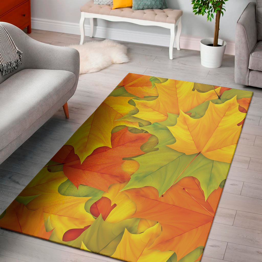 fall autumn maple leaves print area rug floor decor 7331